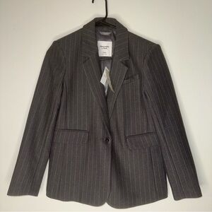 NWT Abercrombie & Fitch Striped Gray Blazer sz XS